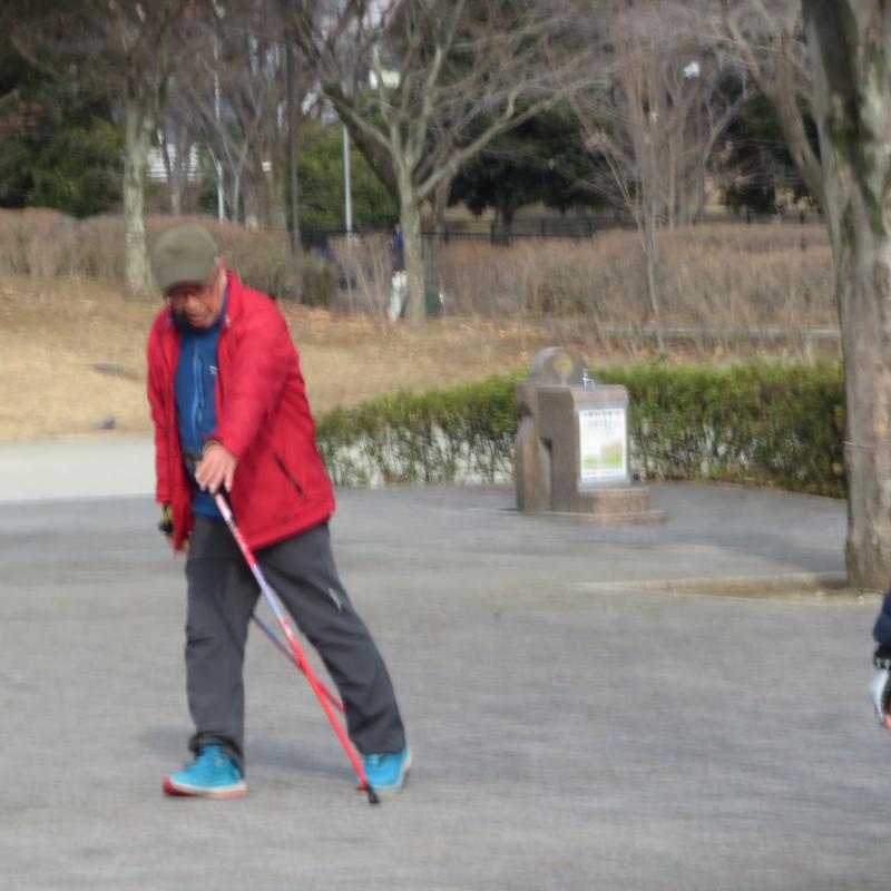 基本歩行の復習（ポールの置く位置）