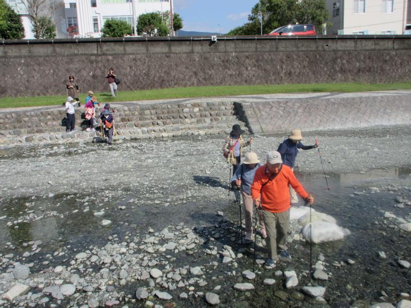 渡っています（落ちないように）