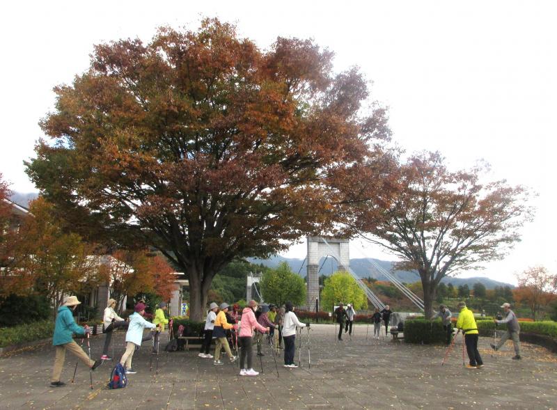 曇り空ですが準備運動