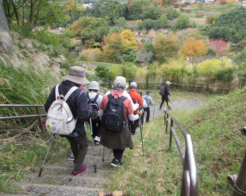 階段を下って帰ります