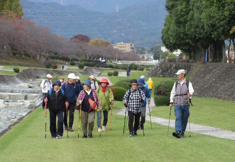 緑道は歩きやすいでね