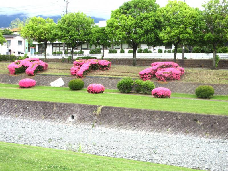 土手にみずなし花文字