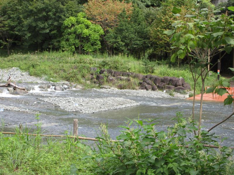 水無川は水量が多く渡れない