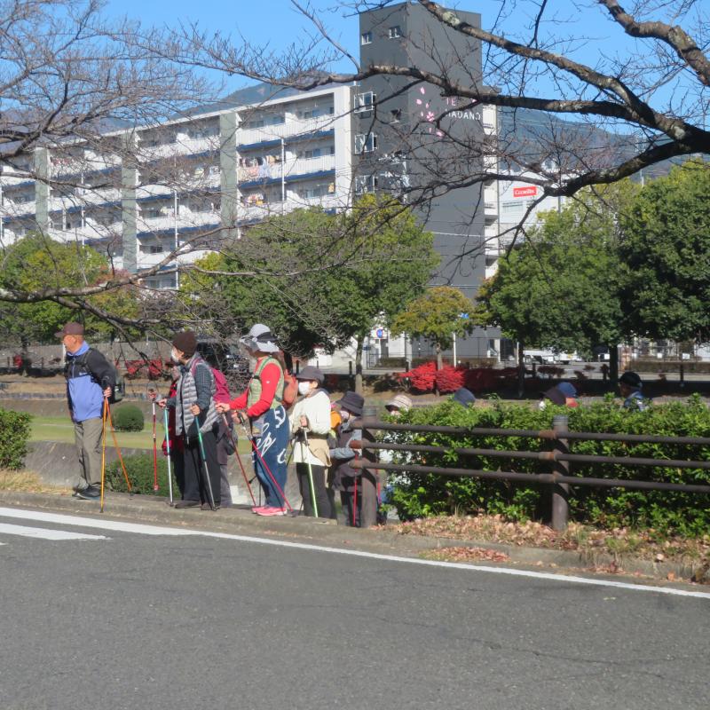 車に注意して渡ります