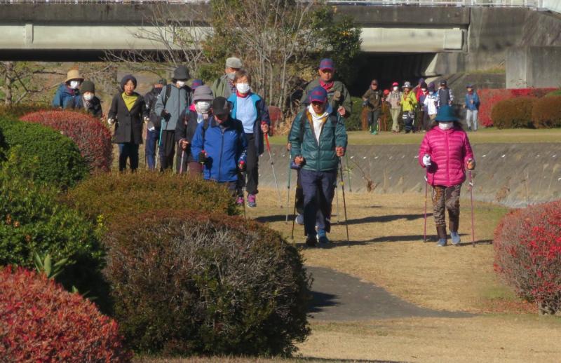 カメさん、後方左岸にウザギさん