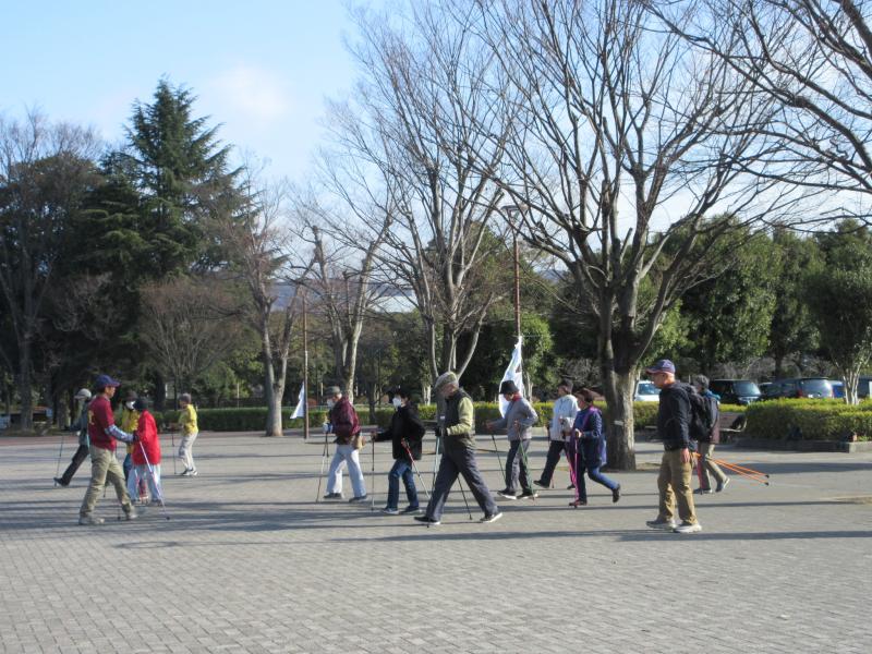 前方を見て姿勢よく