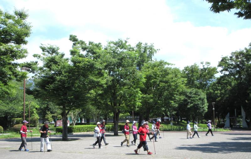 姿勢が良く歩いてます